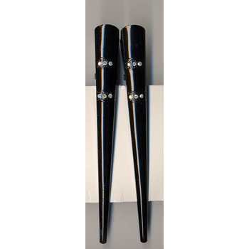 Black w/White Banded Trim - Set of 2